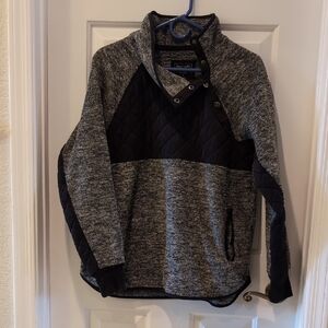 Abercrombie & Fitch Gray and Black Button Up Sweater